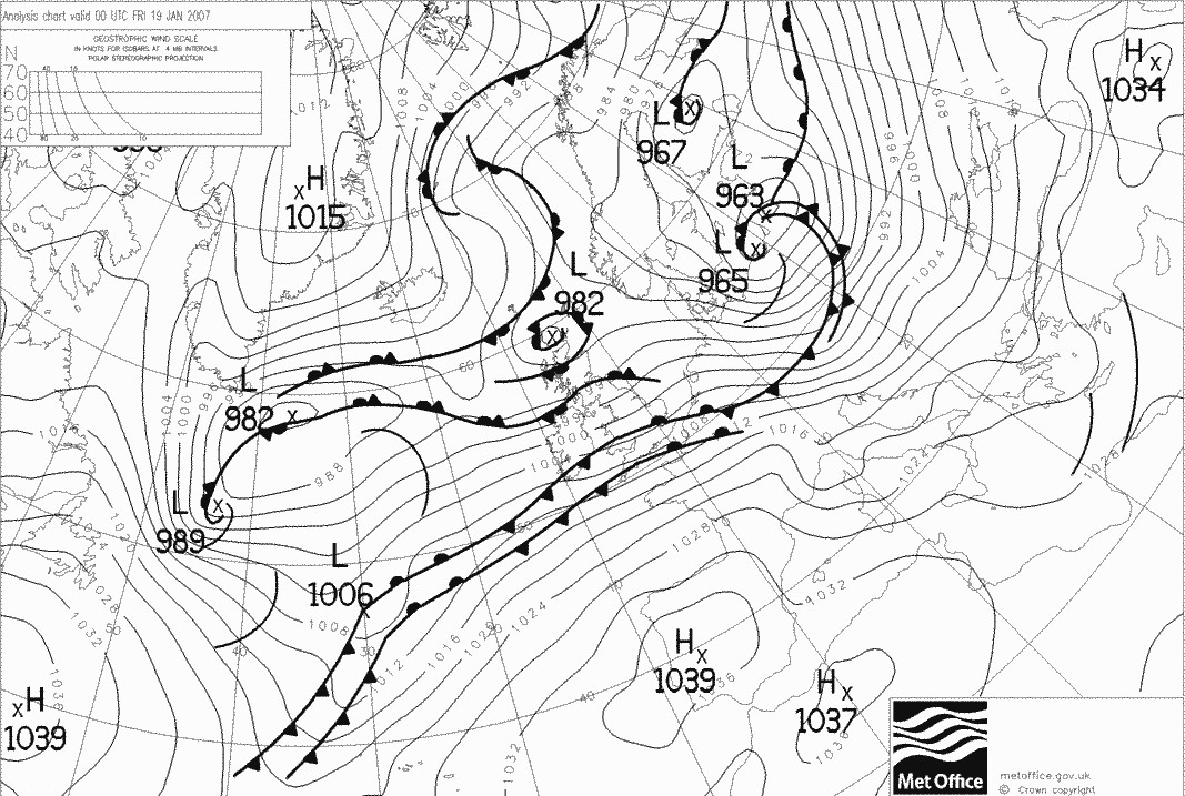Synoptic Chart of Windstorm Kyrill